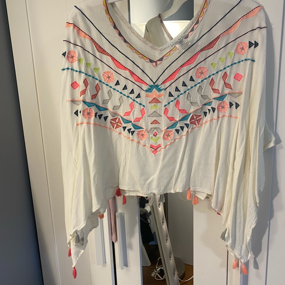 5 for 25 sale!!! Festival poncho purchased from VICI, small top, great condition